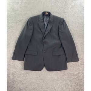 Joseph & Feiss Jacket 40 S Gray Wool Solid Designer Premium Menswear Gold Sport